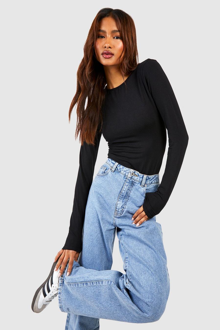 Tall Premium Super Soft Crew Neck Long Sleeve Bodysuit | boohoo Tall Premium Super Soft Crew Neck Long Sleeve Bodysuit | boohoo