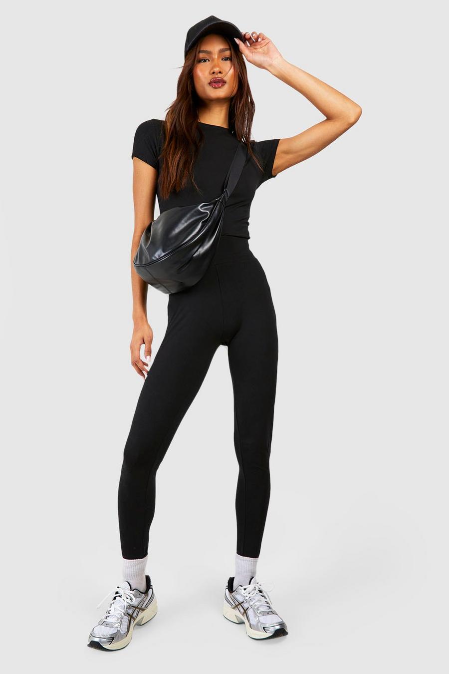 Black Tall Premium Supermjuka leggings med hög midja image number 1