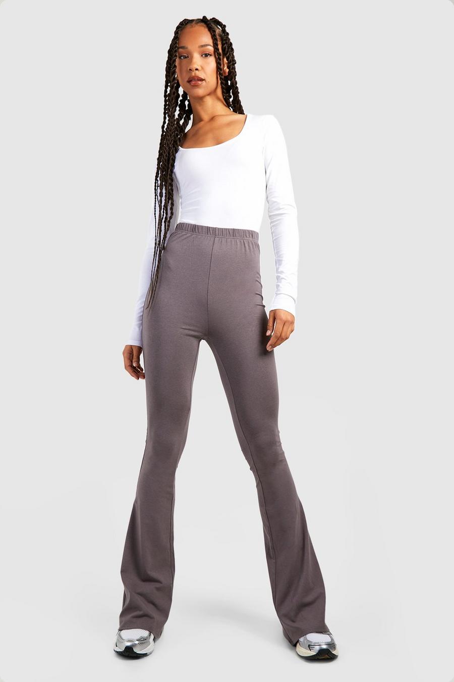 Charcoal Tall Premium Super Soft High Waisted Flares image number 1
