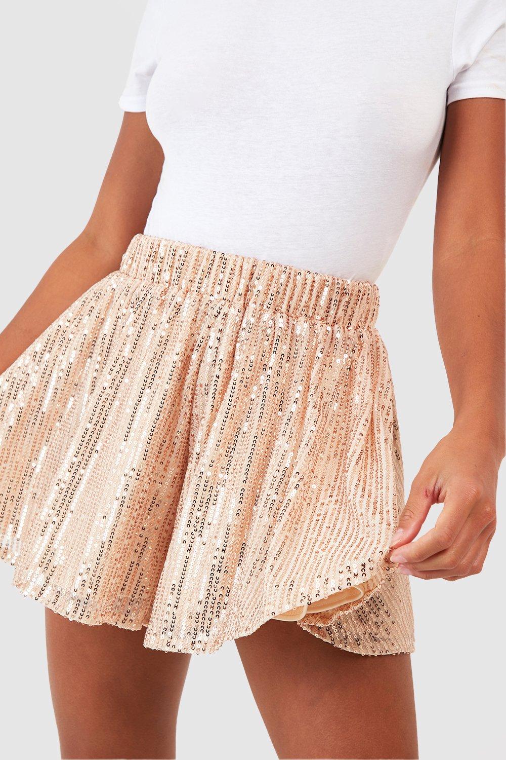 Rose gold best sale sequin shorts