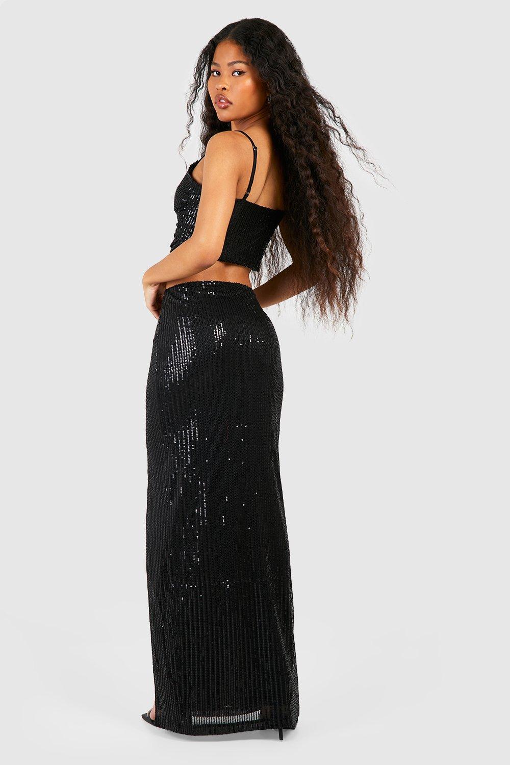 Petite sequin 2024 maxi skirt