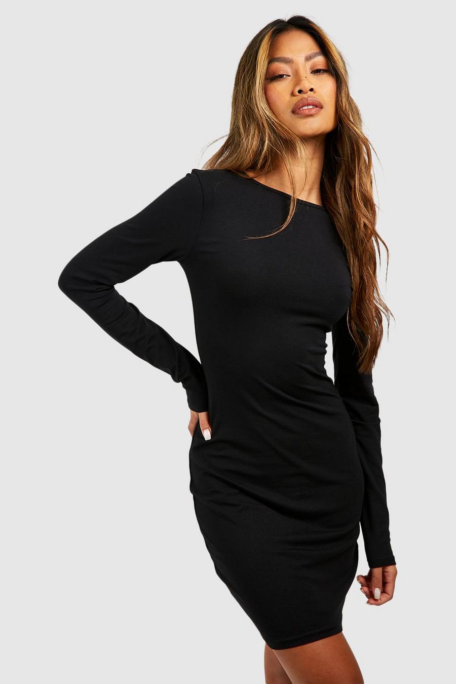 Black Premium Super Soft Long Sleeve Mini Dress image number 1