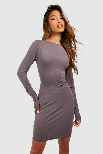 Premium Super Soft Long Sleeve Mini Dress charcoal