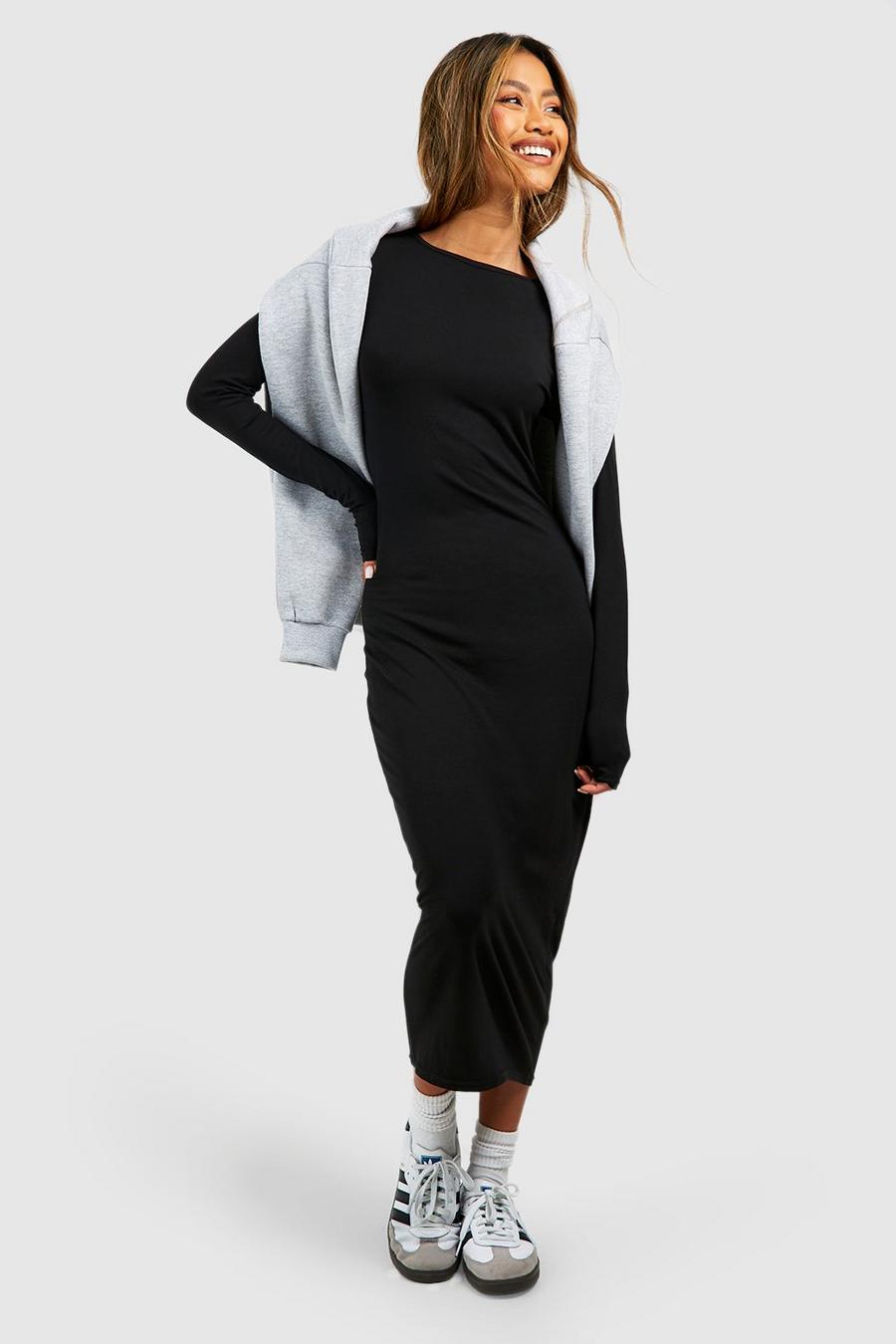 Black Premium Super Soft Midaxi Dress image number 1