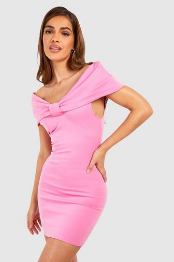 Pink Bow Front Mini Dress