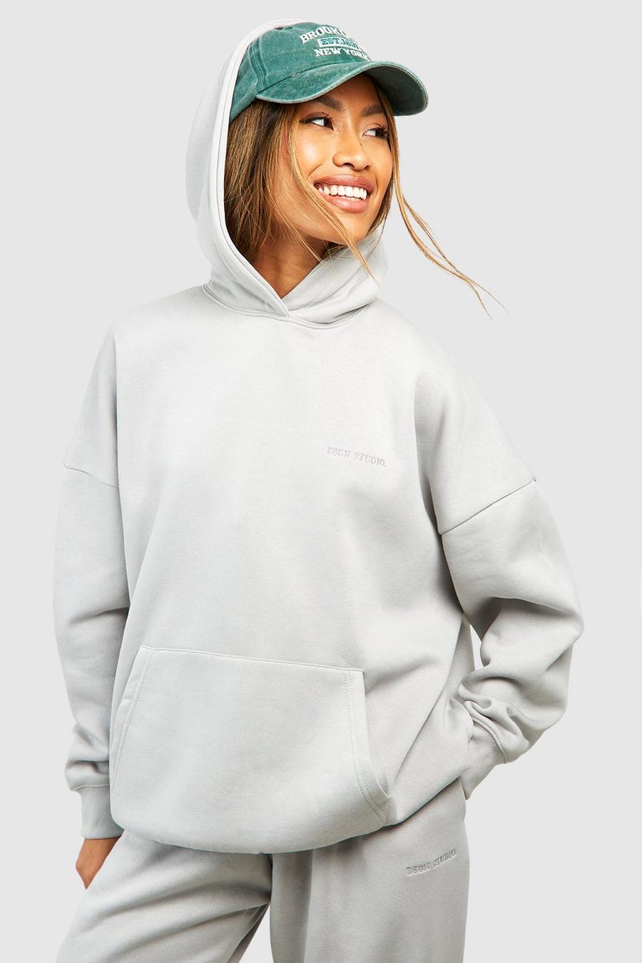 Ice grey Oversized Over The Head Hoodie image number 1