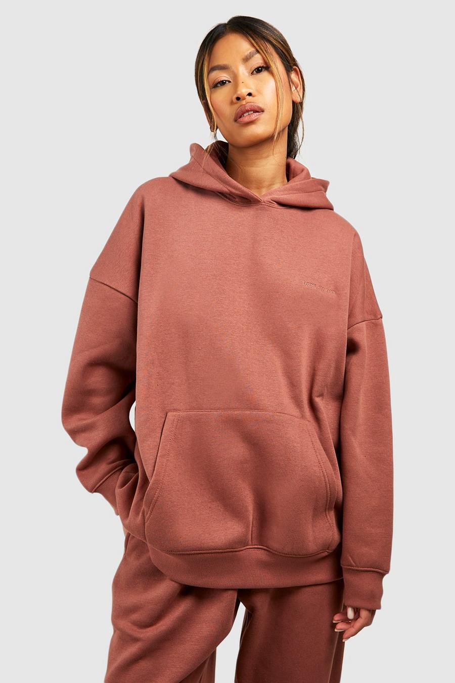 Mocha Oversized Over The Head Hoodie image number 1