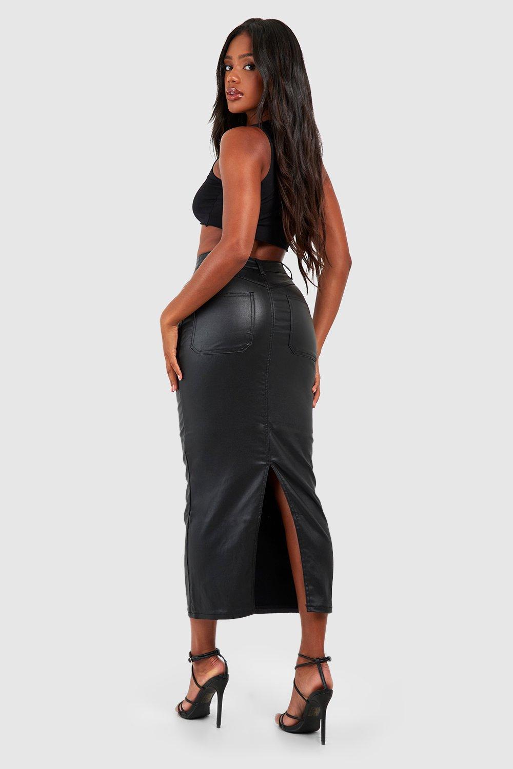 Faux leather pencil skirt boohoo sale