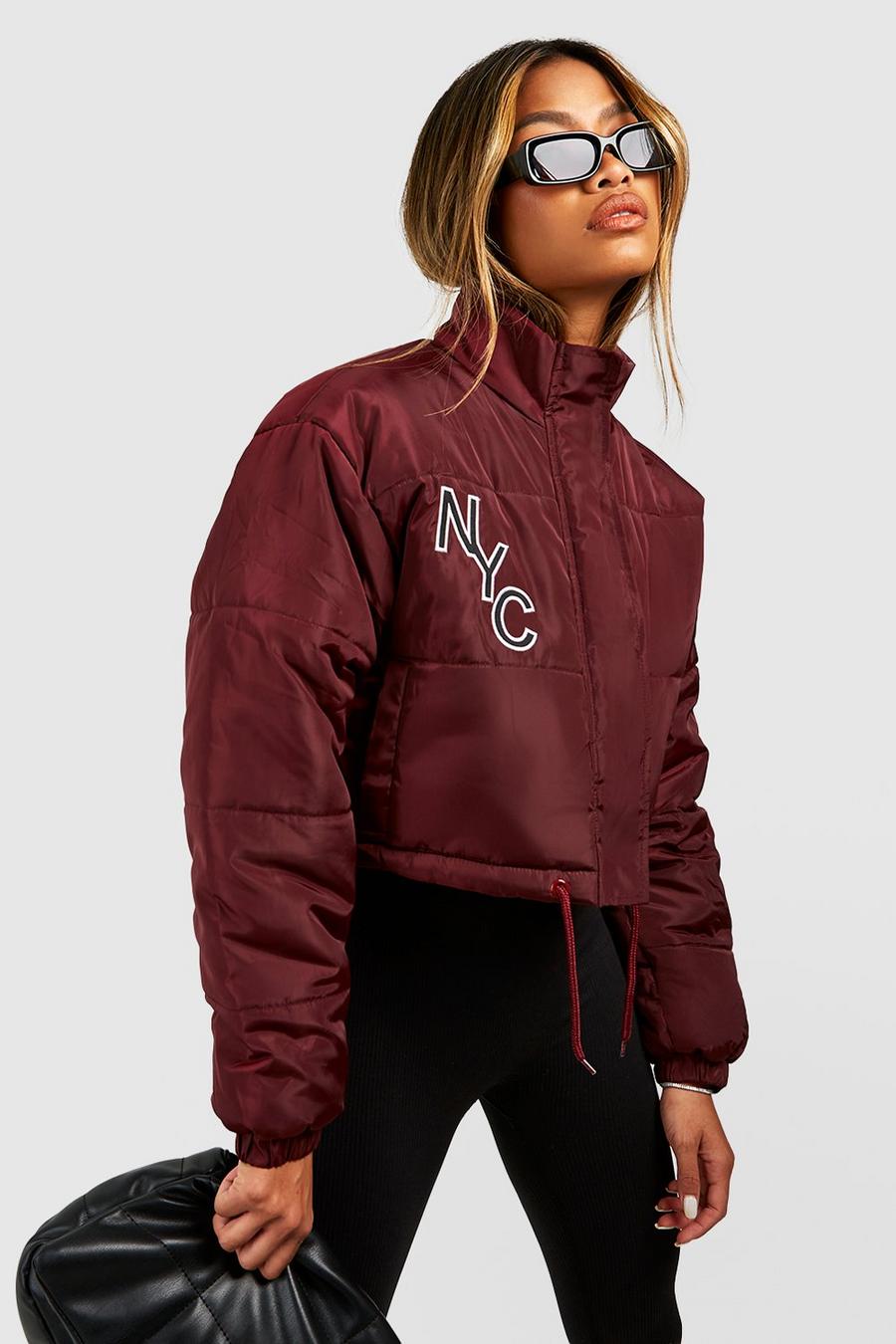 Burgundy red Nyc Puffer Jacket