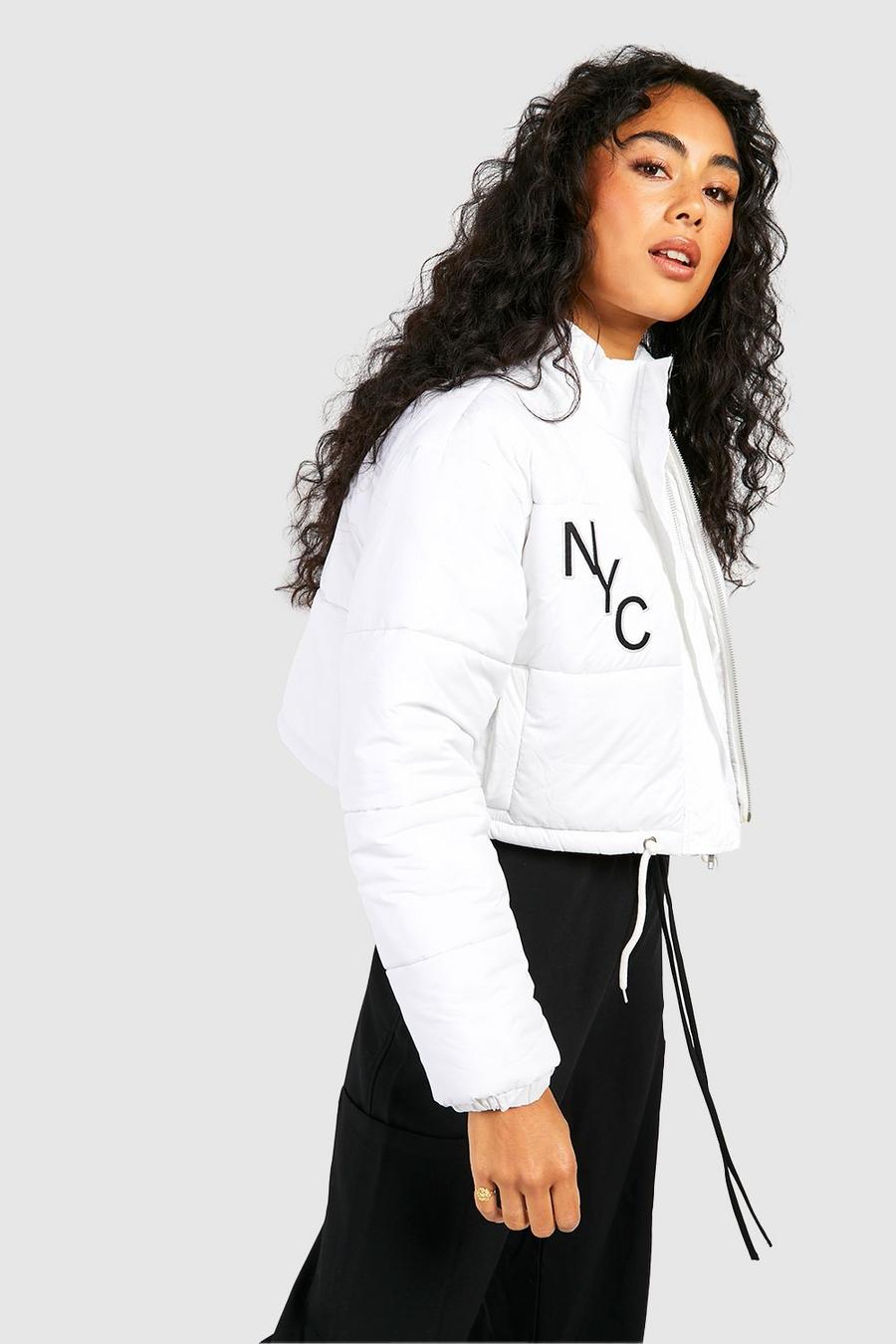 White Nyc Puffer Jacket image number 1