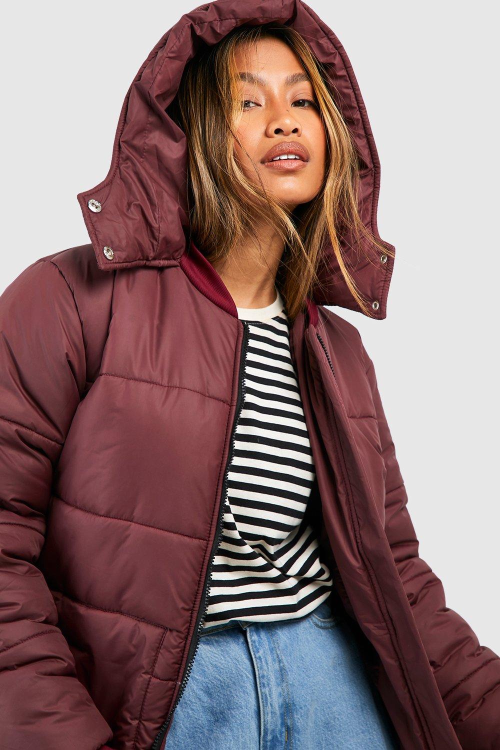 Boohoo red 2024 puffer jacket