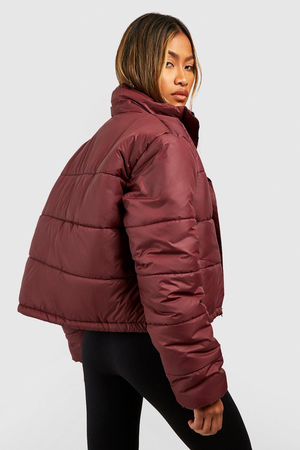 Boohoo funnel neck hot sale puffer jacket