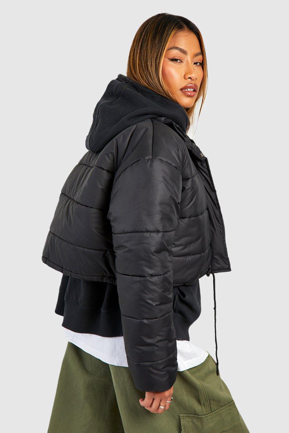 Cropped puffer jacket store boohoo