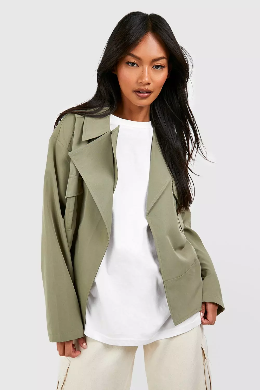 Belted utility jacket best sale