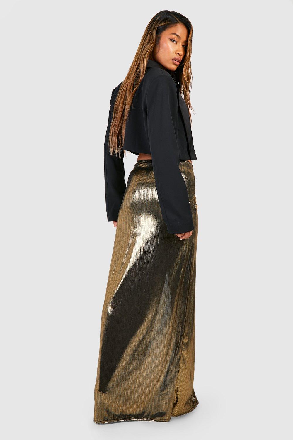 Gold maxi skirt sale