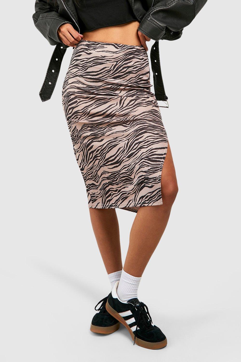 Zebra print 2024 skirt boohoo