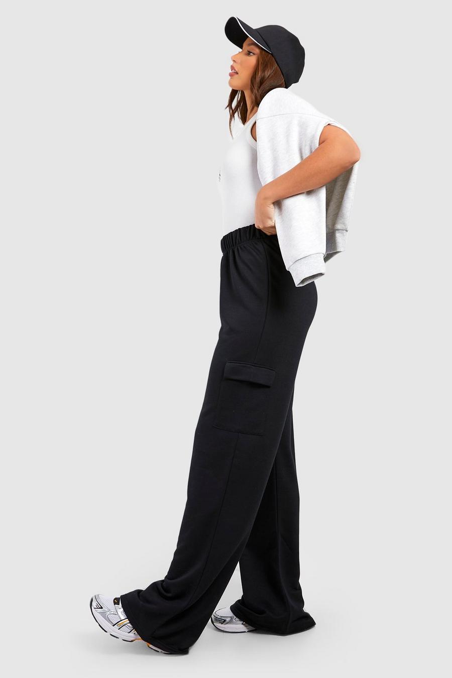 Black Tall Wide Leg Cargo Jogger image number 1