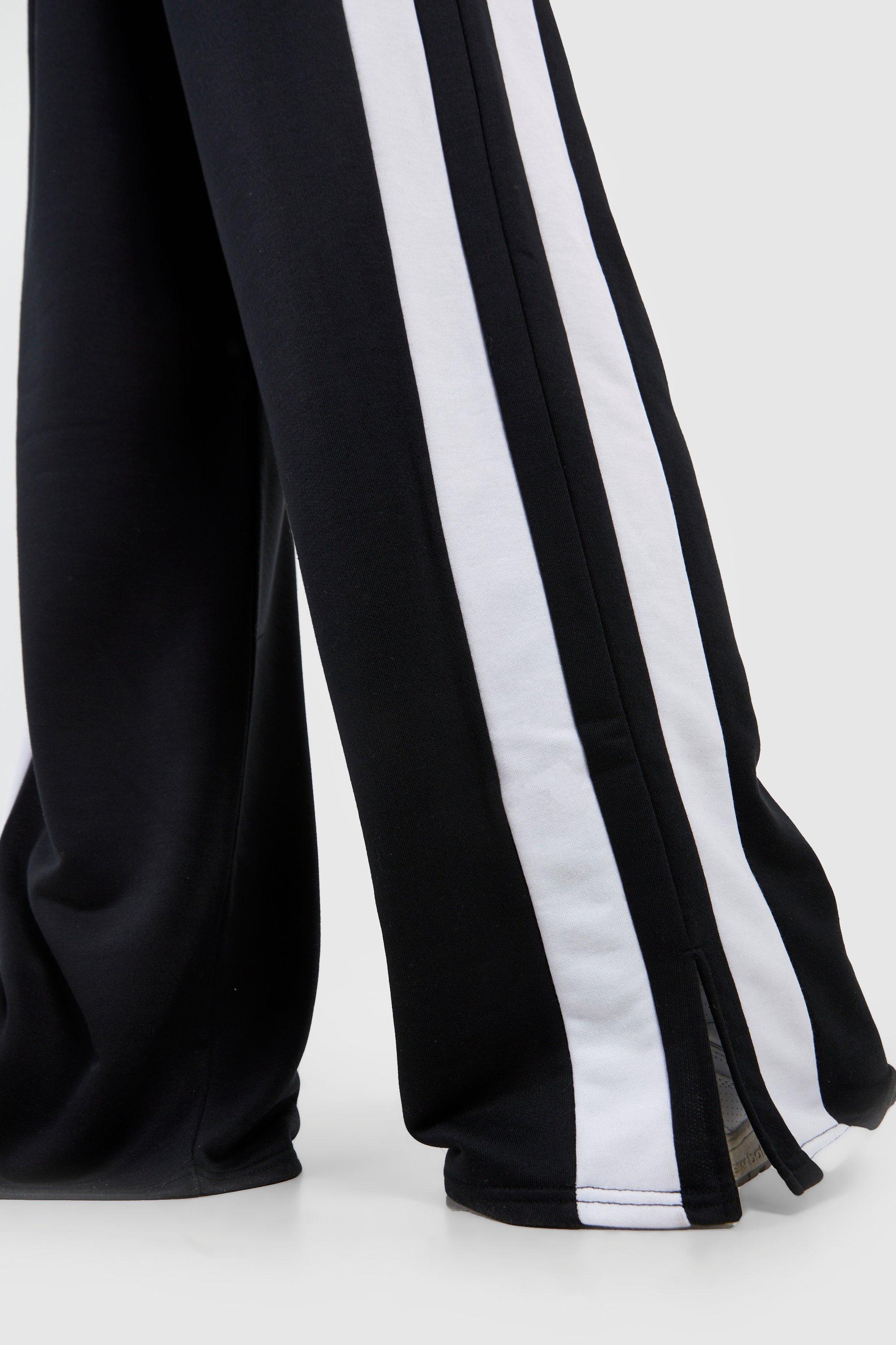 Tall Stripe Split Detail Wide Leg Track Pants