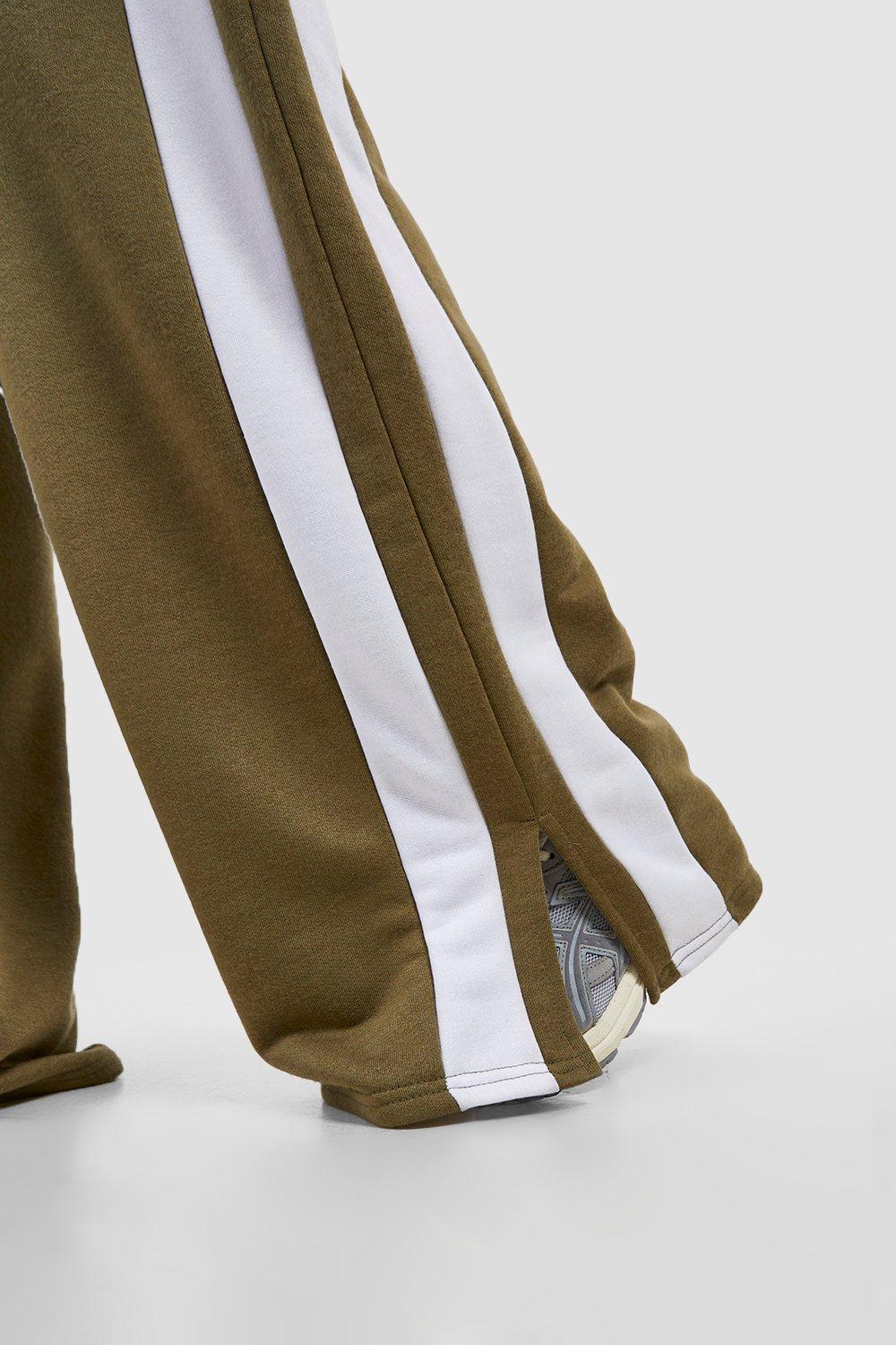 Tall Stripe Split Detail Wide Leg Track Pants