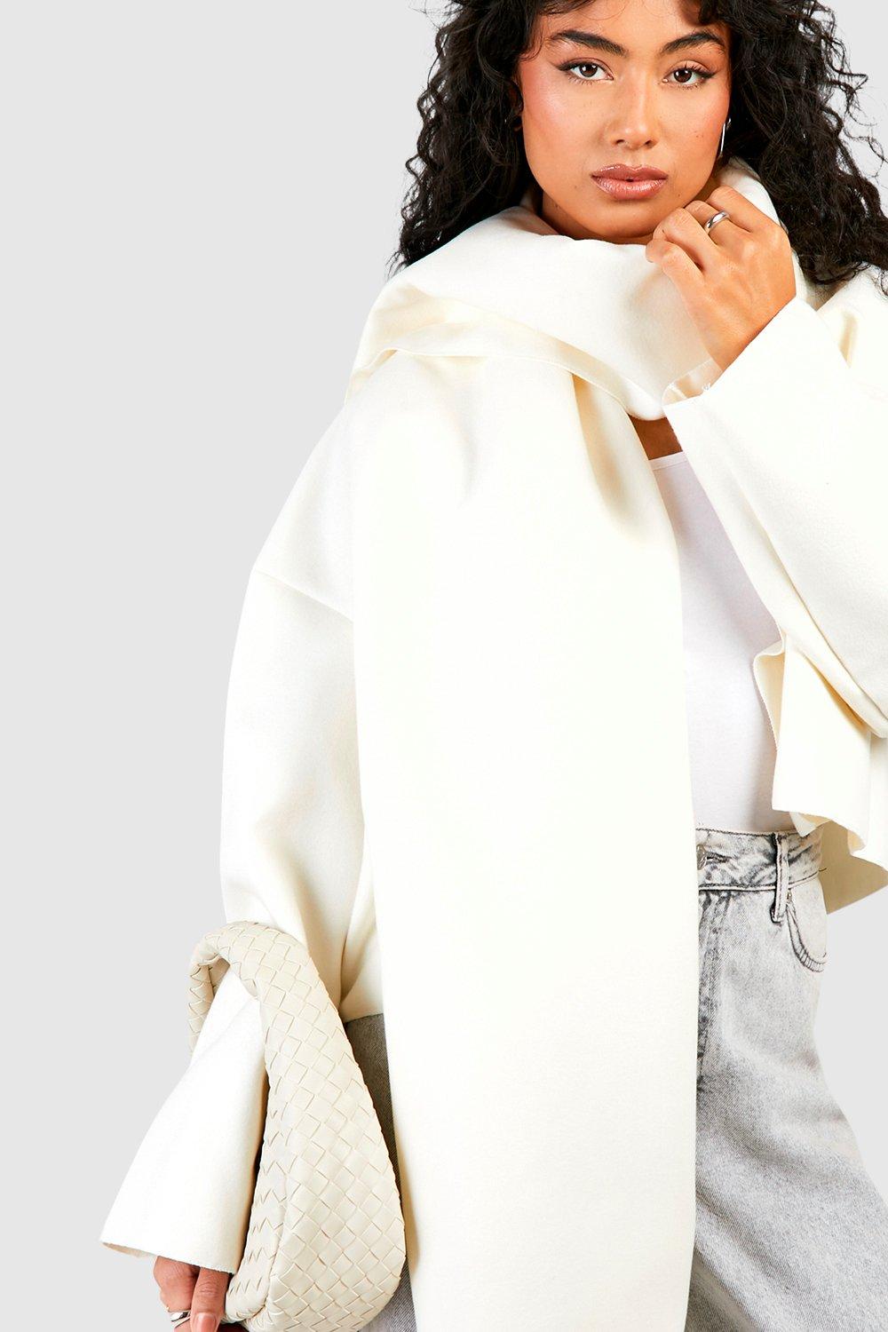 Cream wool outlet wrap coat