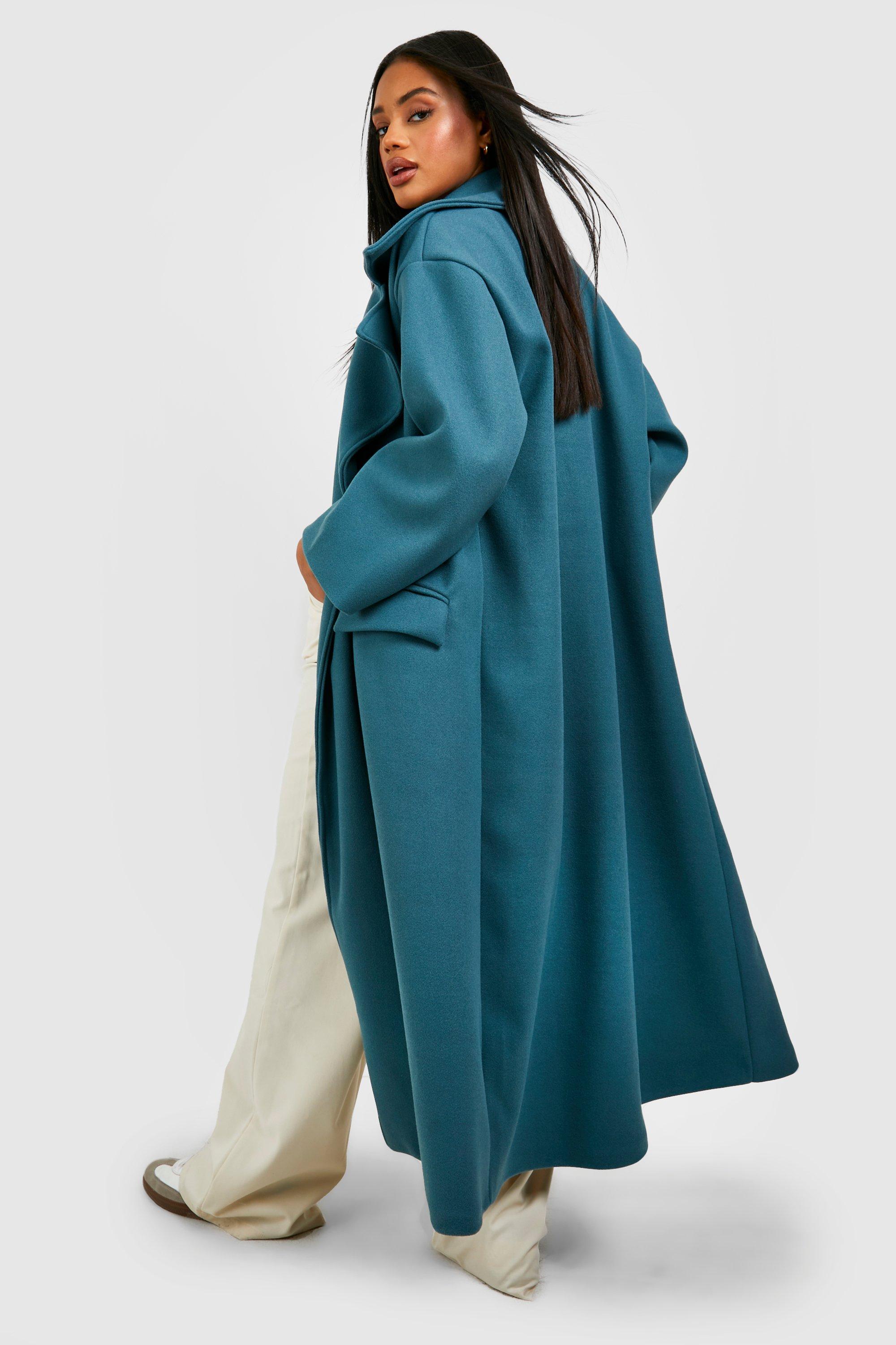 Super Oversized Maxi Double Breasted Wool Look Coat