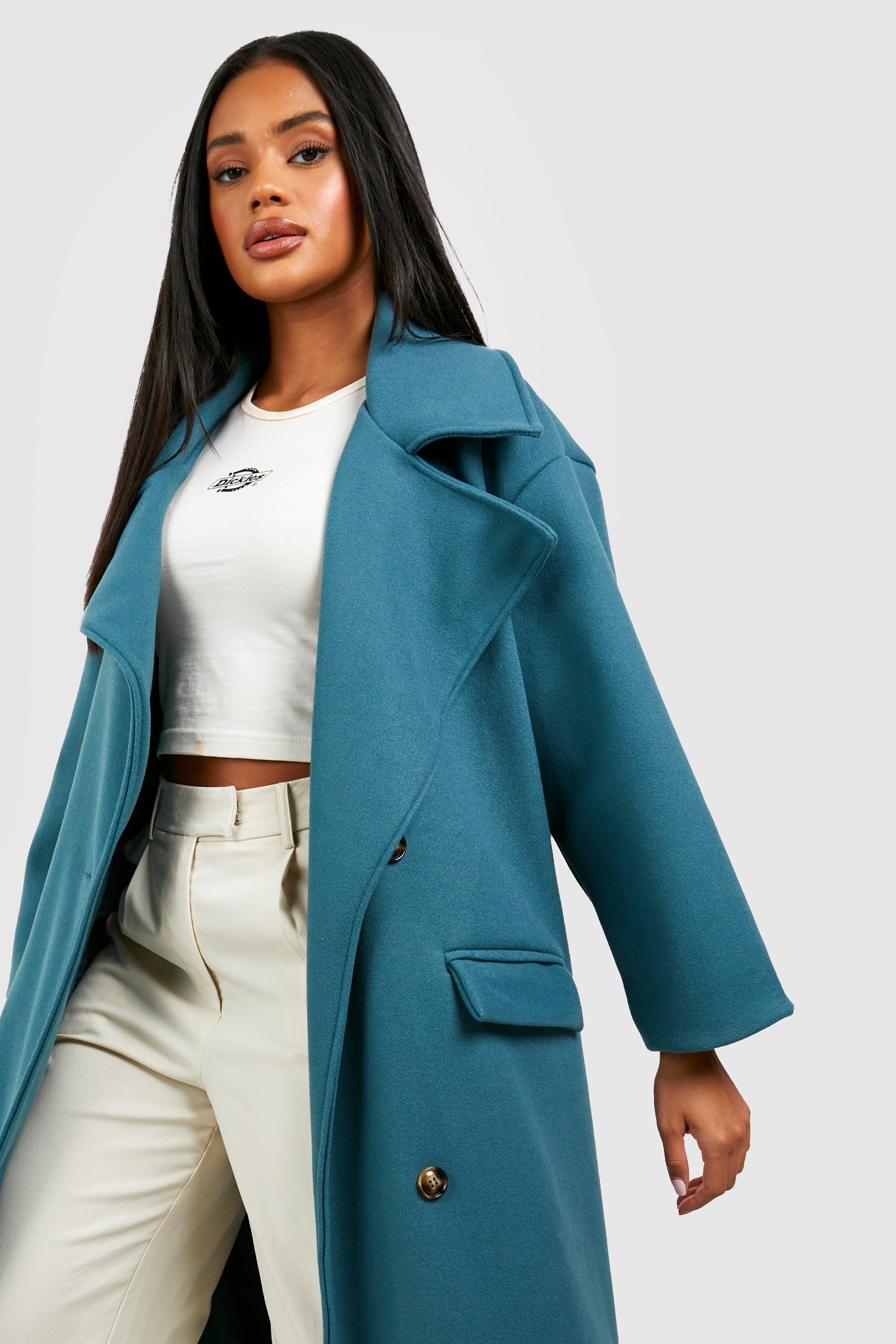 Boohoo oversized sleeve wool look clearance coat