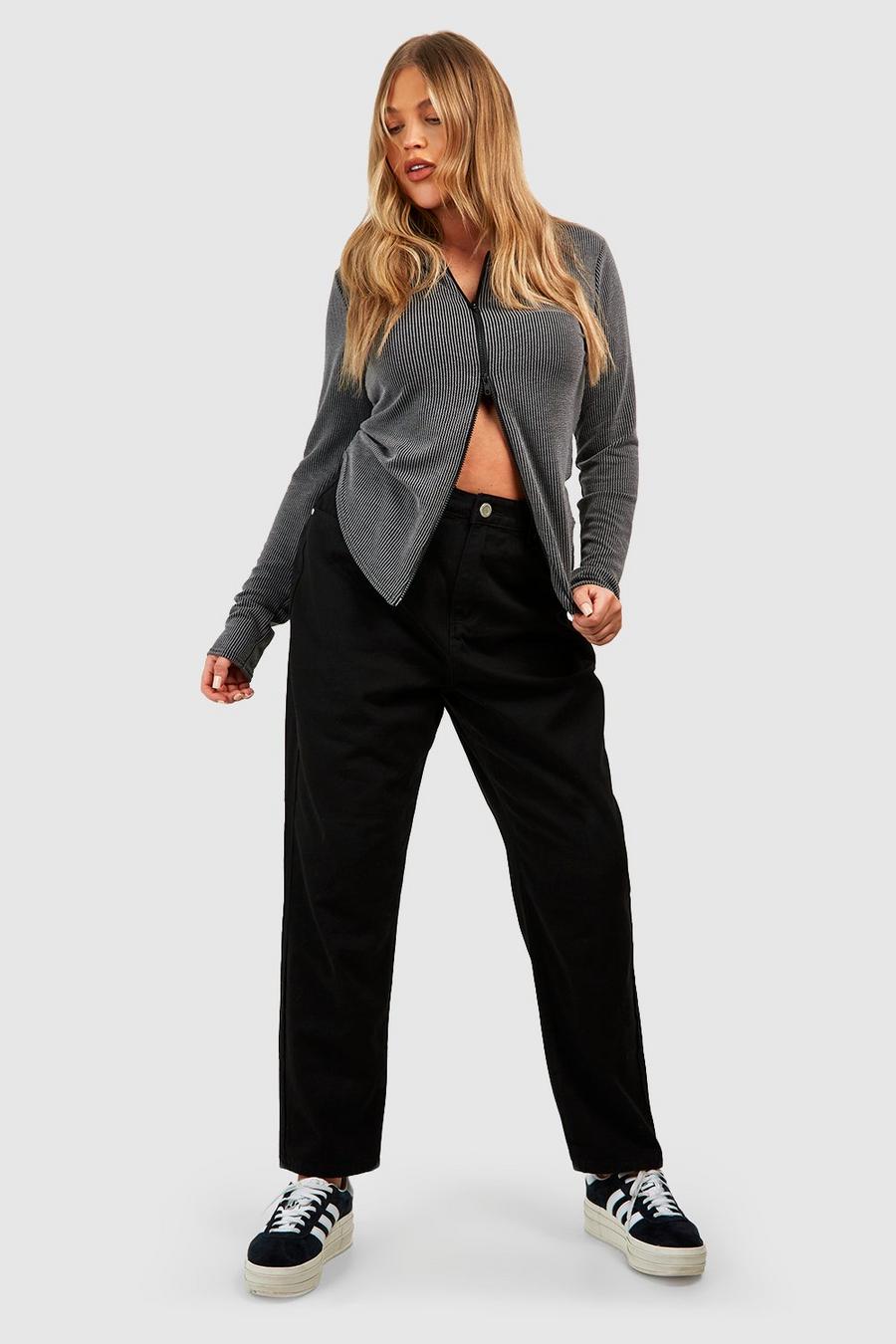Grande taille - Jean mom taille haute, Black image number 1