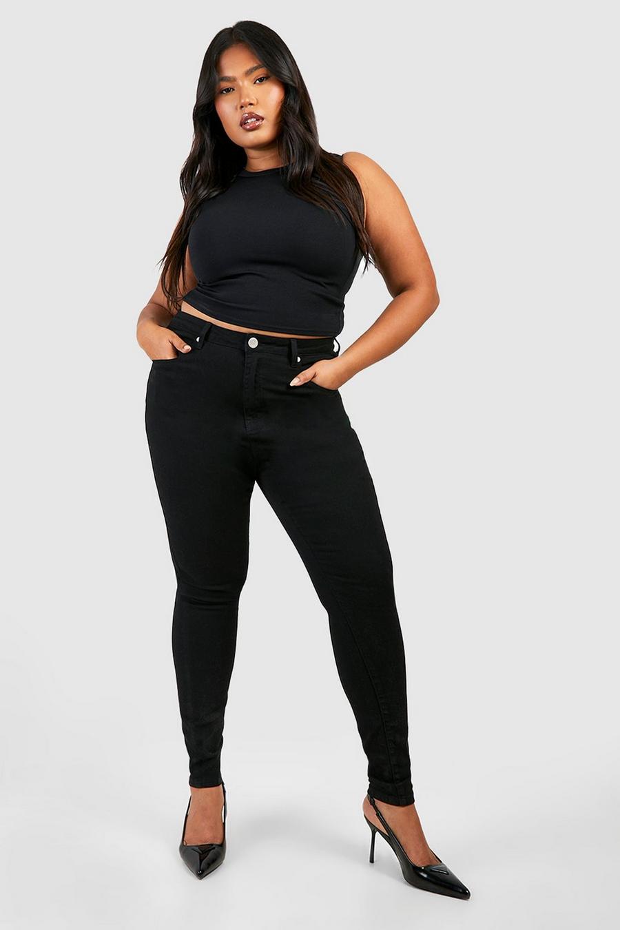 Grande taille - Jean skinny taille haute, Black image number 1