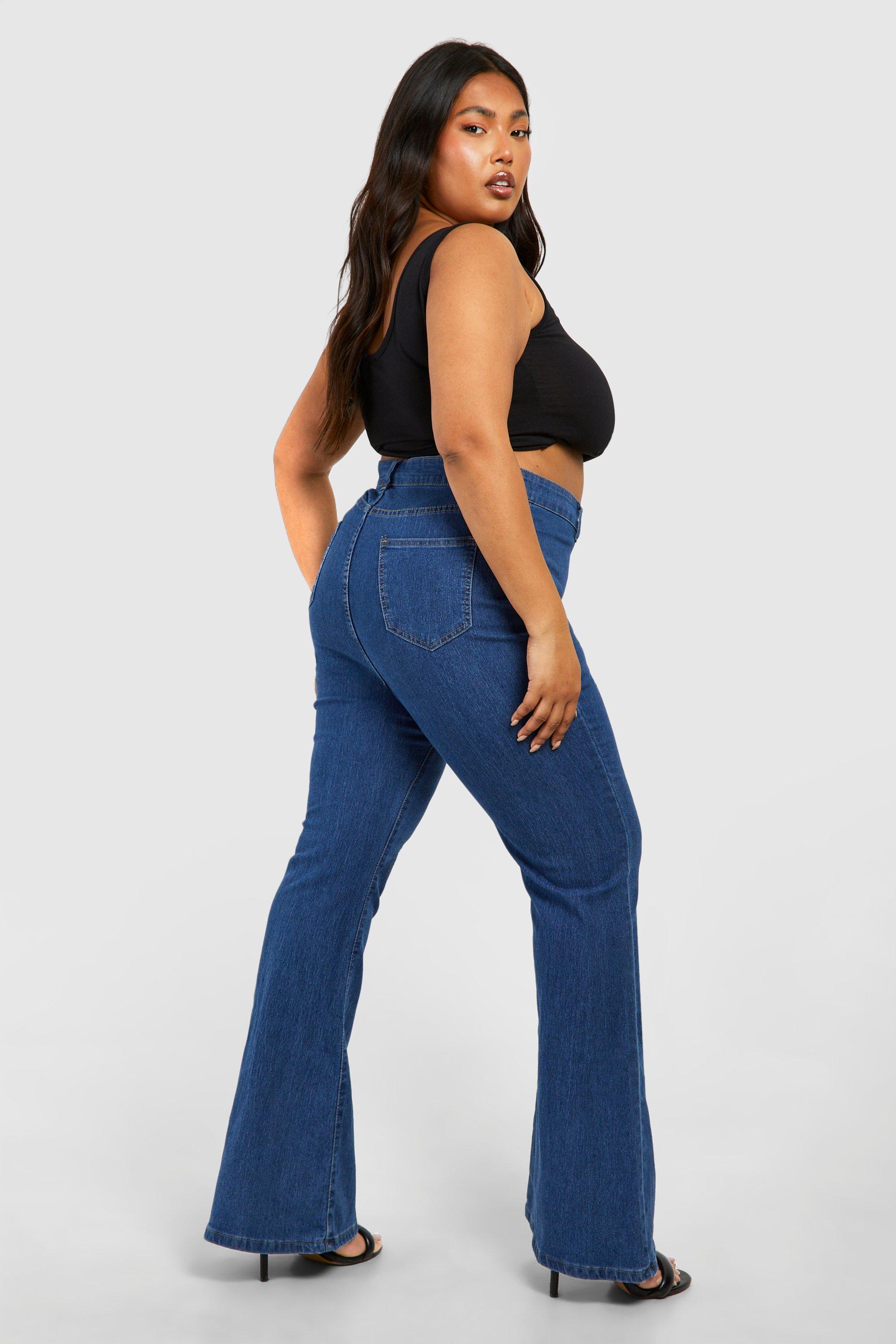 Plus High Waist Flared Jeans