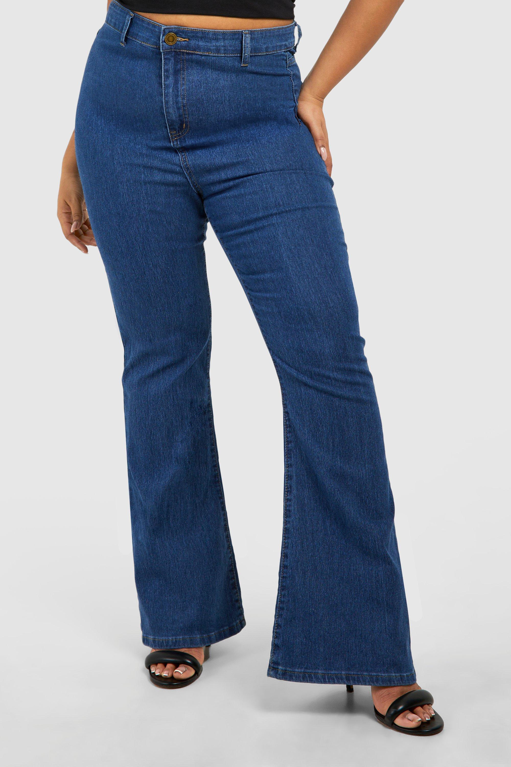 High waisted store wide flare jeans