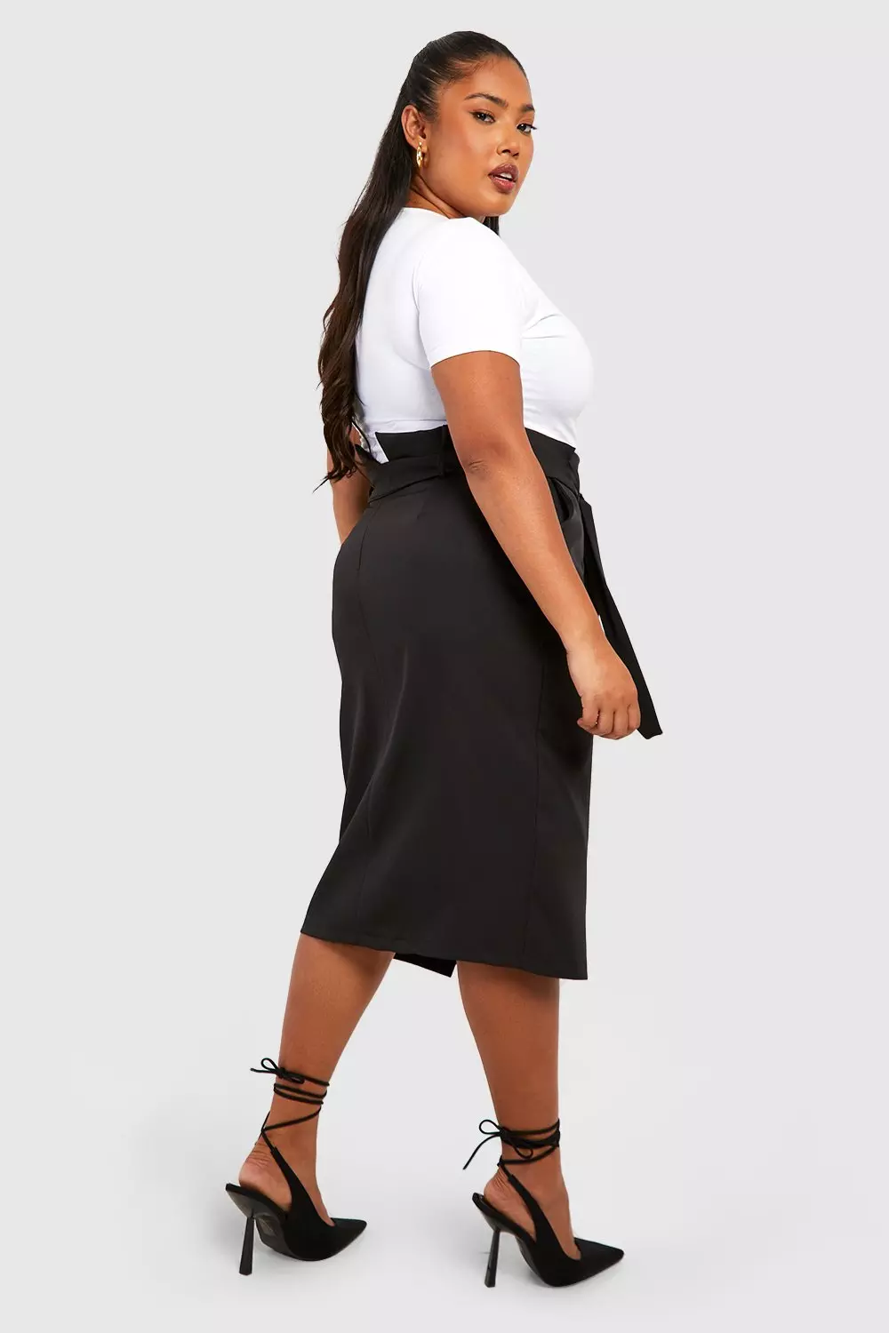 Plus size button midi skirt best sale