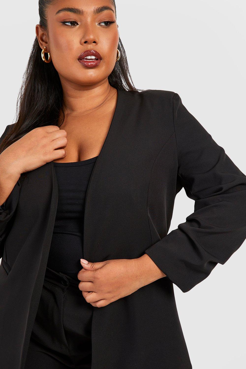 Boohoo plus size blazer sale