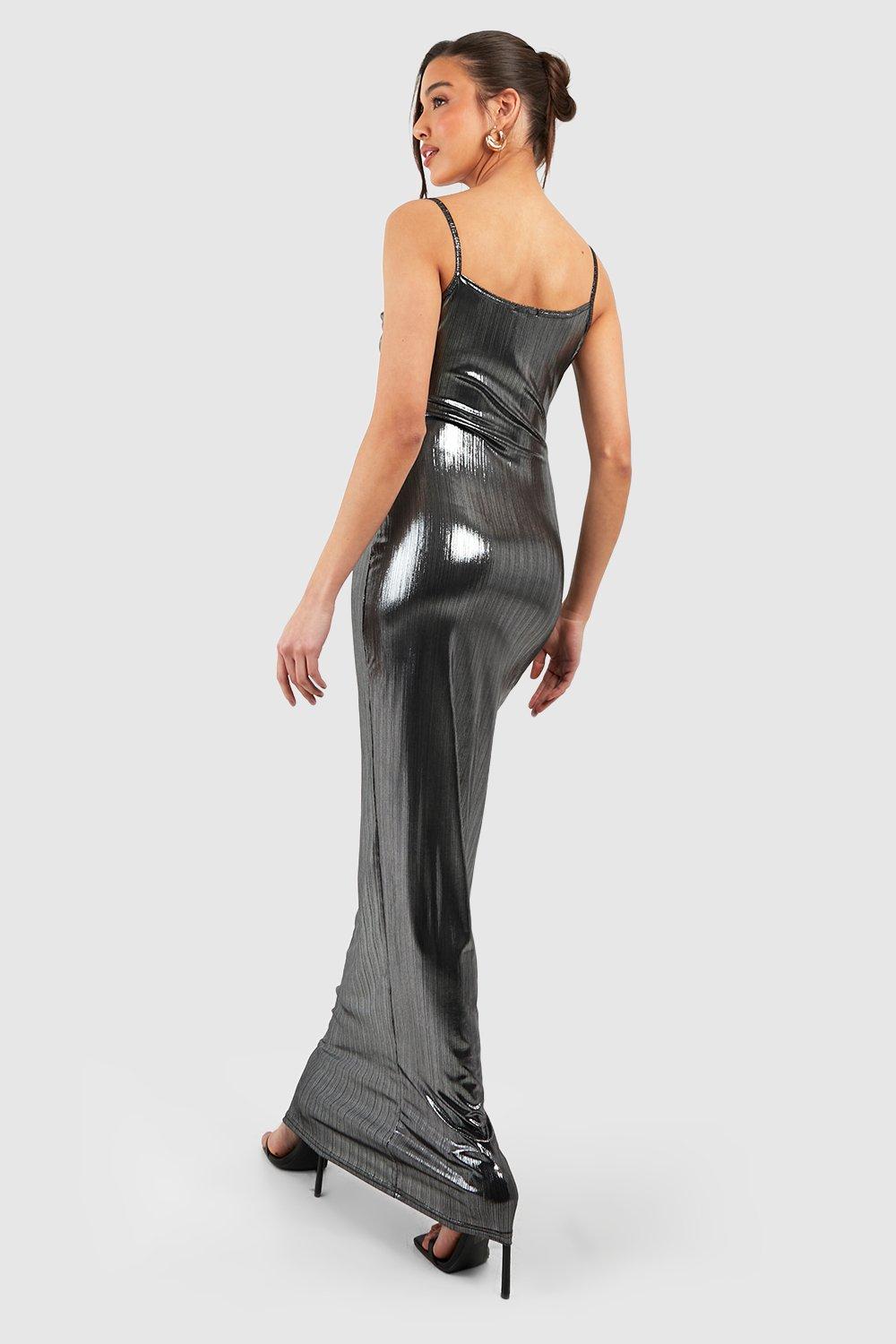 Metallic shop dress boohoo