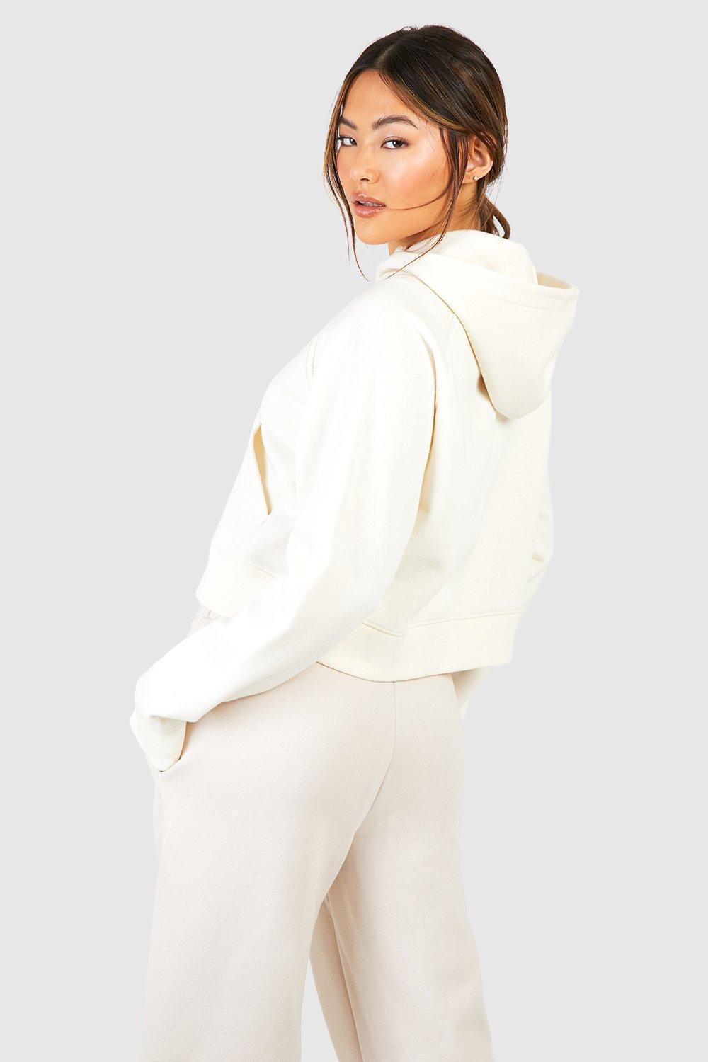 Half zip kangaroo pocket fluffy clearance hoodie