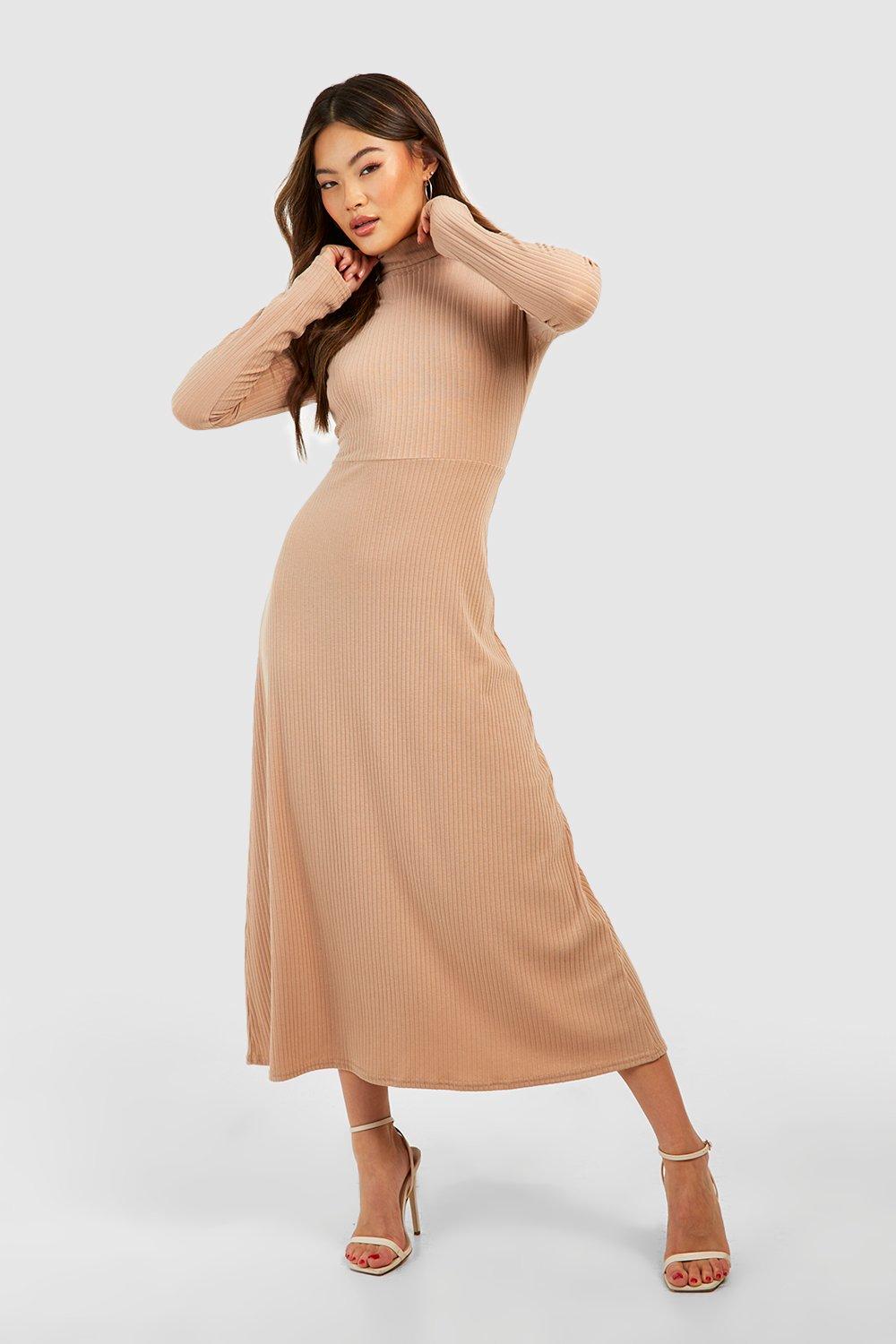 Long sleeve 2024 ribbed midaxi dress