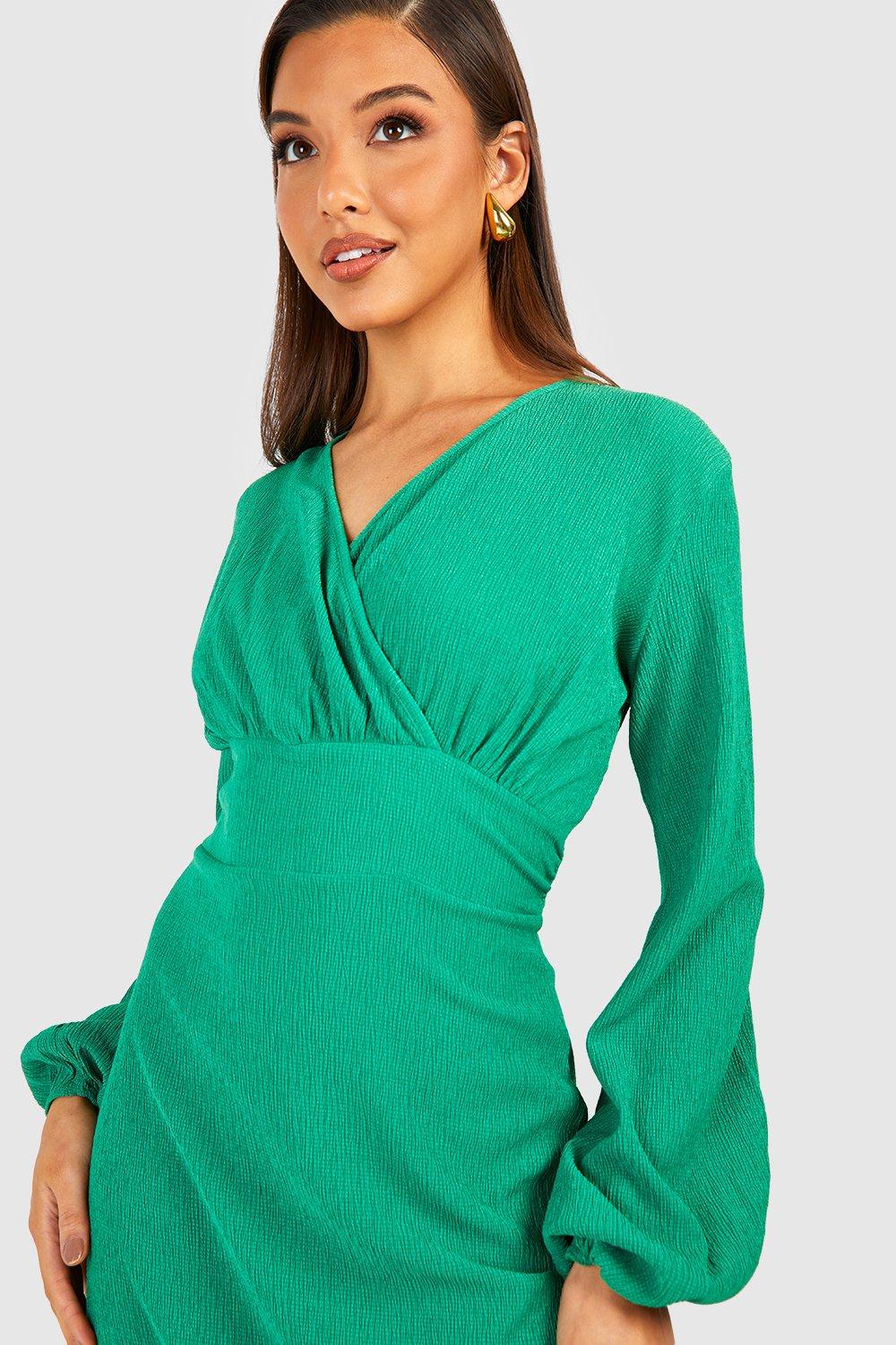 Blouson Wrap Dress