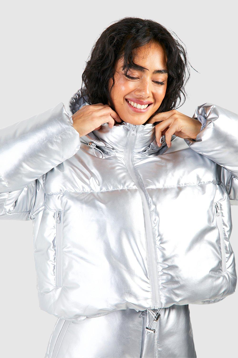 Metallic silver ski on sale jacket