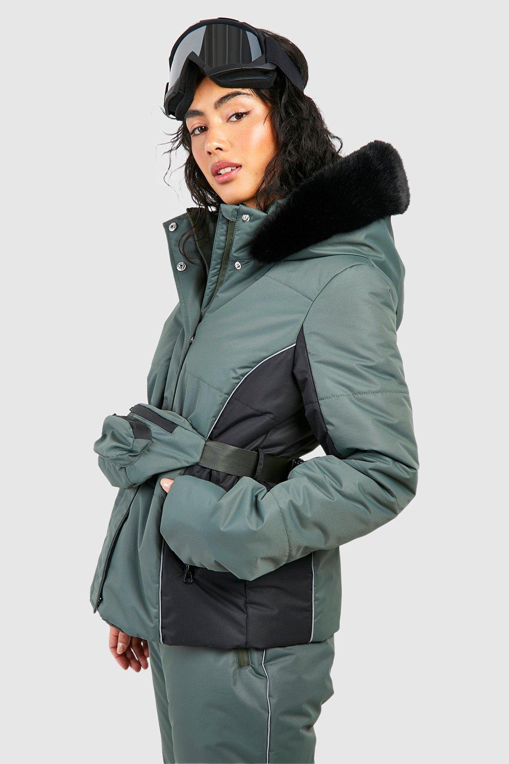 Ski jacket with deals faux fur hood