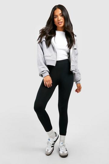 Petite - Legging à bordure en polaire black