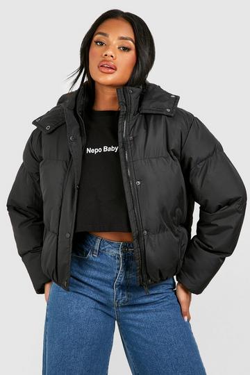 Black Hooded Puffer Jacket