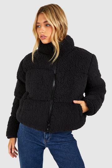 Black Teddy Puffer Jacket