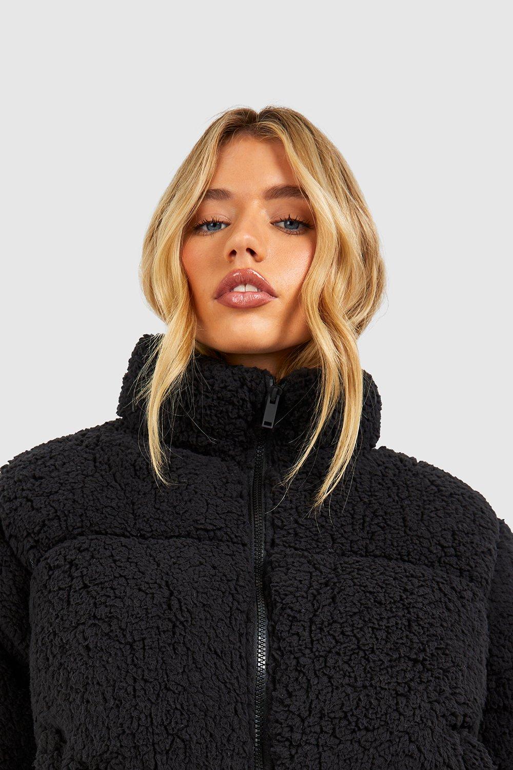 Black teddy sales puffer jacket