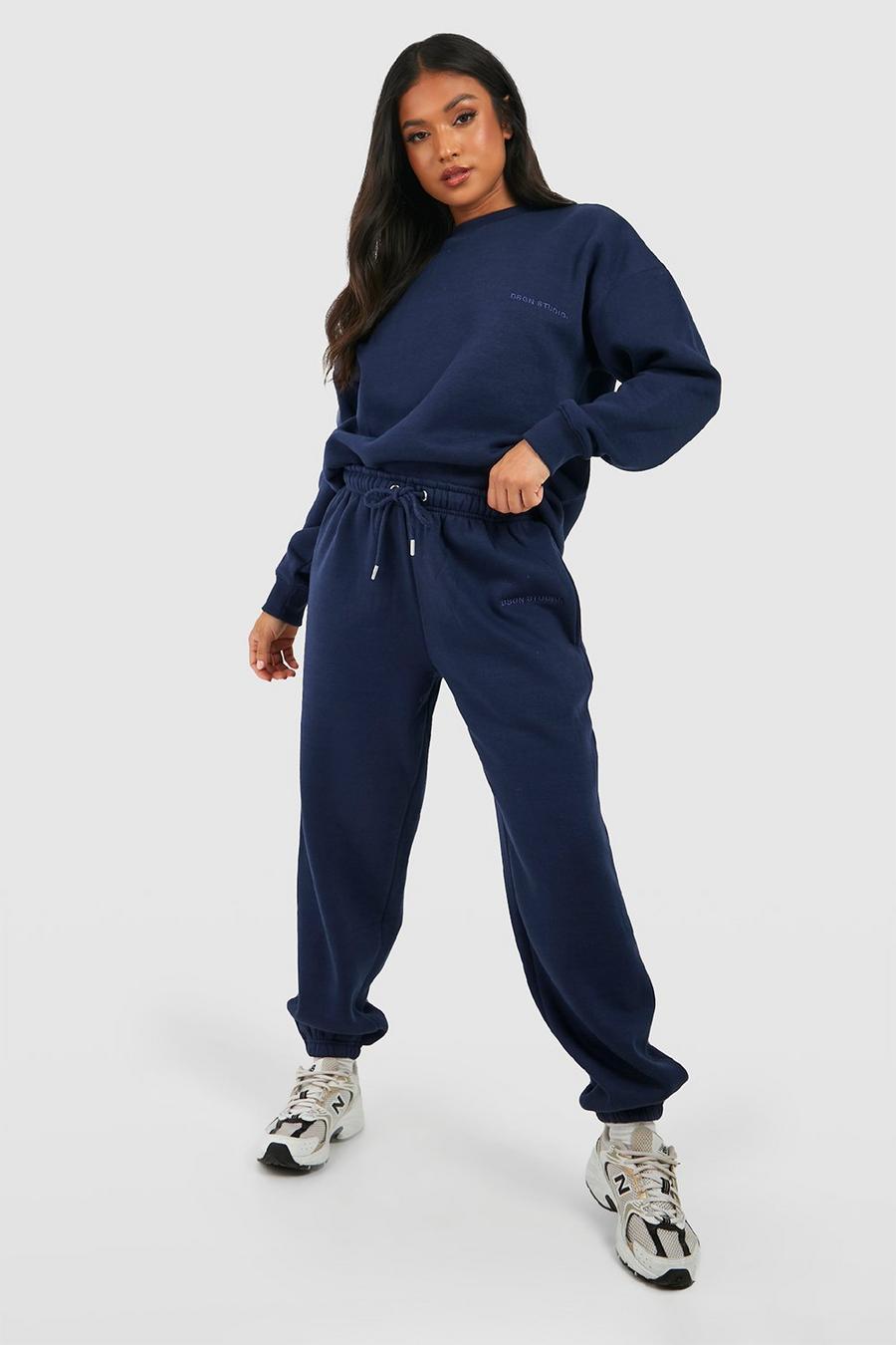 Navy Petite Dsgn Studio Embroided Tracksuit  