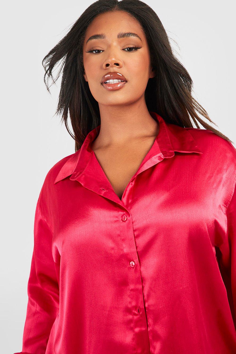 plus satin shirt