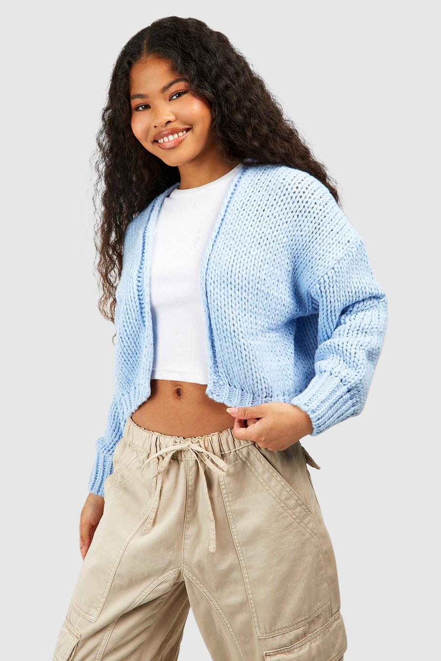 Pale blue Petite Chunky Cardigan  image number 1