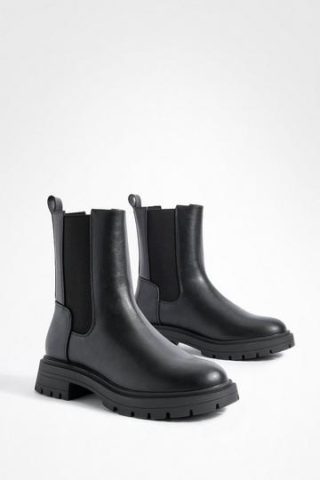 Brede Chelsea Boots Met Label black