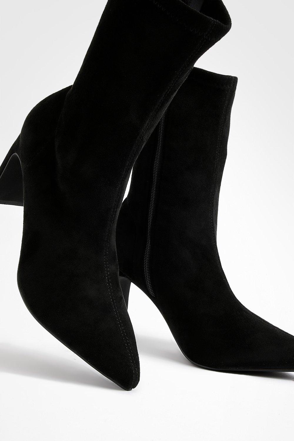 Flat Heel Pointed Toe Sock Boots | boohoo NL