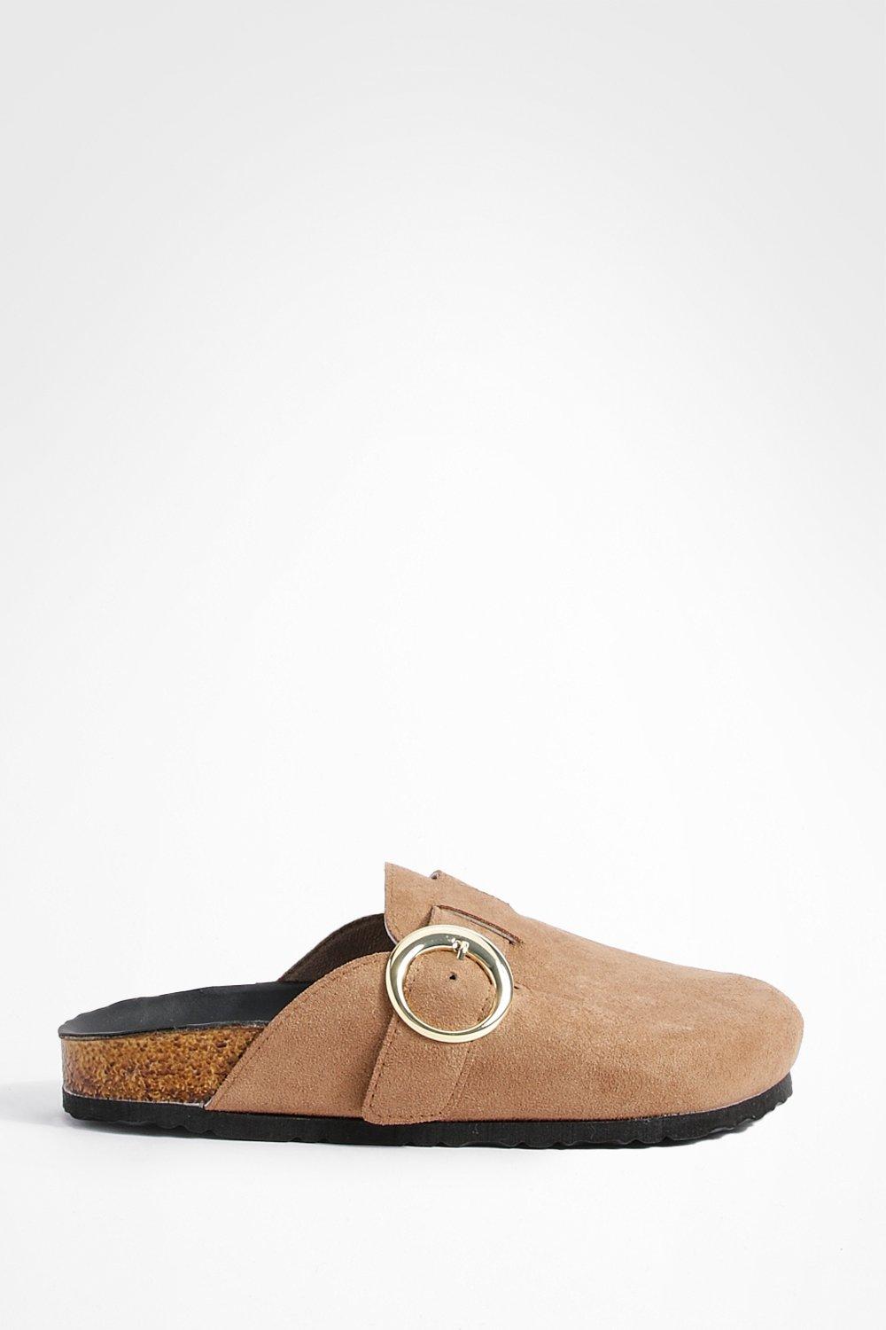 Circular Buckle Closed Toe Clogs Boohoo UK