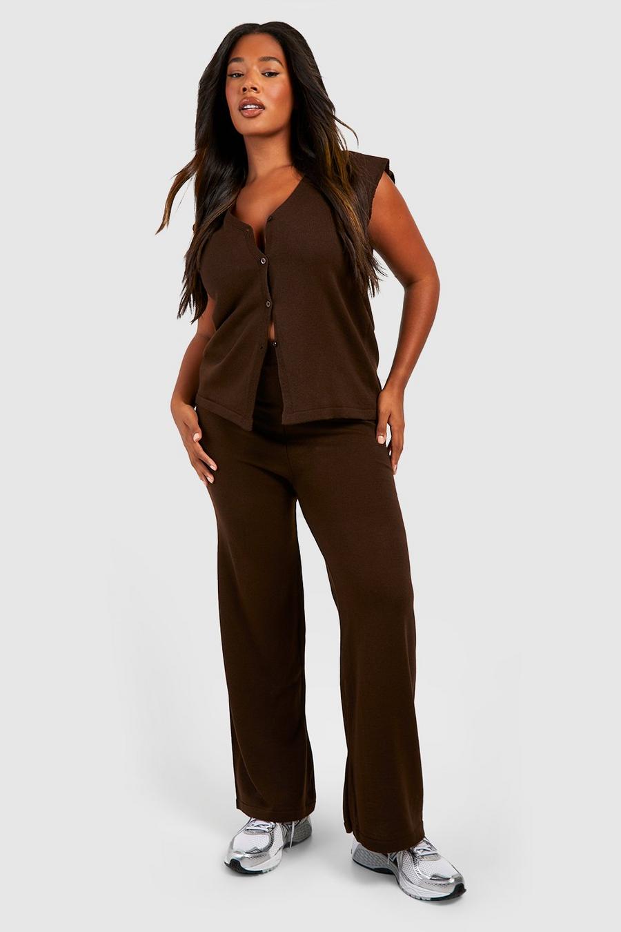 Chocolate Plus Lightweight Wide Leg Trouser image number 1