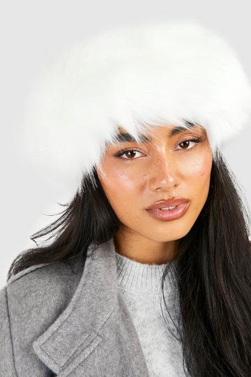 Cream Faux Fur Headband cream